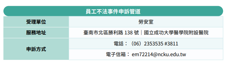員工不法事件申訴管道