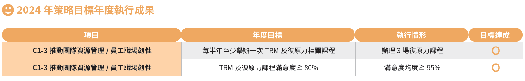 2024年策略目標年度執行成果