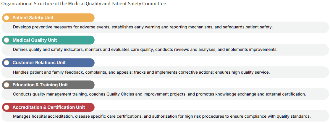 Organizational Structure of the Medical Quality and Patient Safety Committee