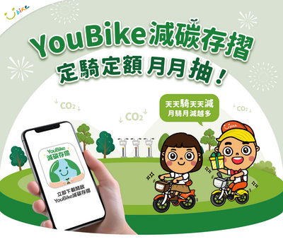 YouBike減碳存摺APP活動，快來樓頂糾樓腳，相糾騎鐵馬拿大獎！圖片